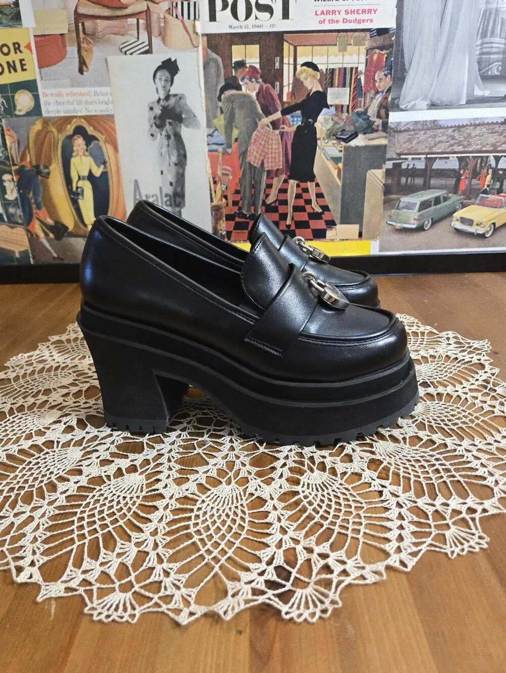 Foxblood Sabrina Black Platform Loafer Chunky  Women’s Shoes ✨️See Size Note✨️